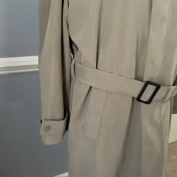 Cianni Cellini Beige Belted Trench Coat Men 38 Short Classic Tailored Outerwear - Picture 9 of 16